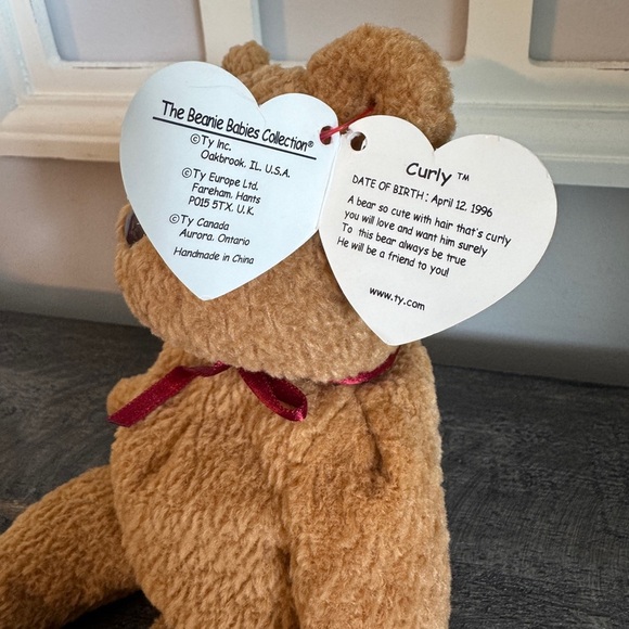 RARE Curly Beanie Baby Errors $50! Black Eyes, Brown Nose Ltd Ed, 1996/93 Tags - Picture 3 of 9
